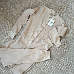 NWT Fin & Vince Women’s Long Johns Waffle Union Suit in Sand Small